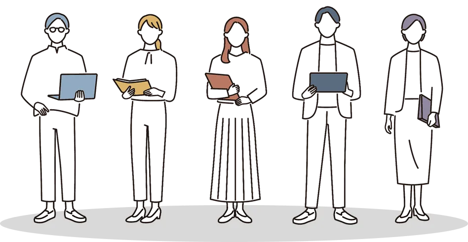 協業する人たちのイラスト